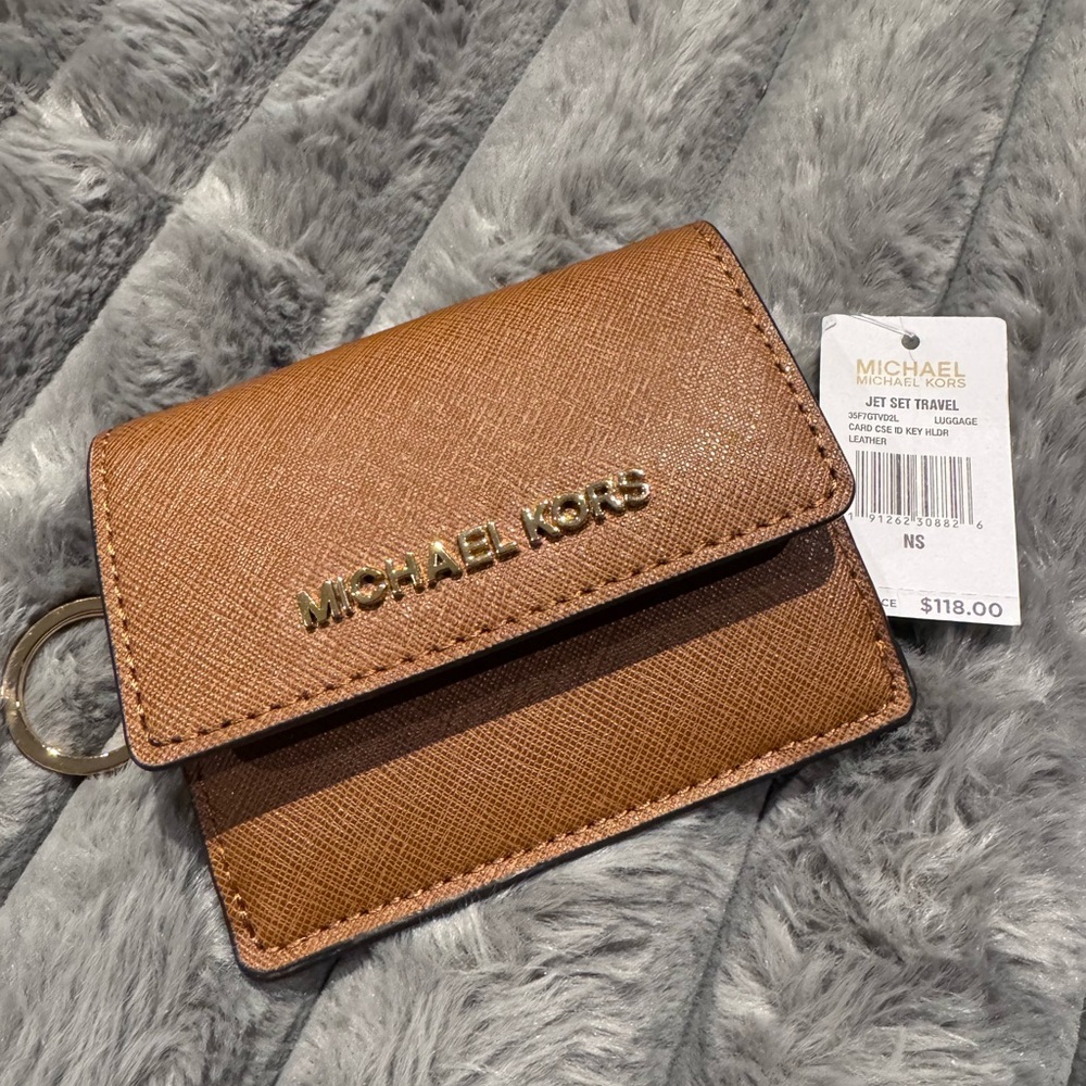 Michael Kors Tan Key Ring Card Wallet